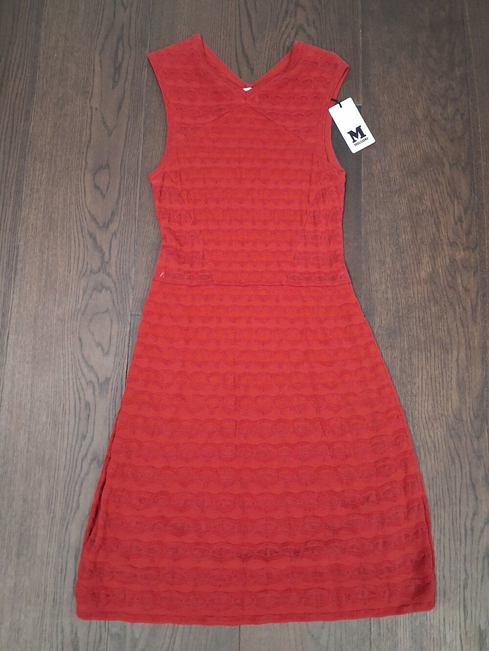 M Missoni Red Sleeveless Midi Dress